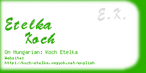 etelka koch business card